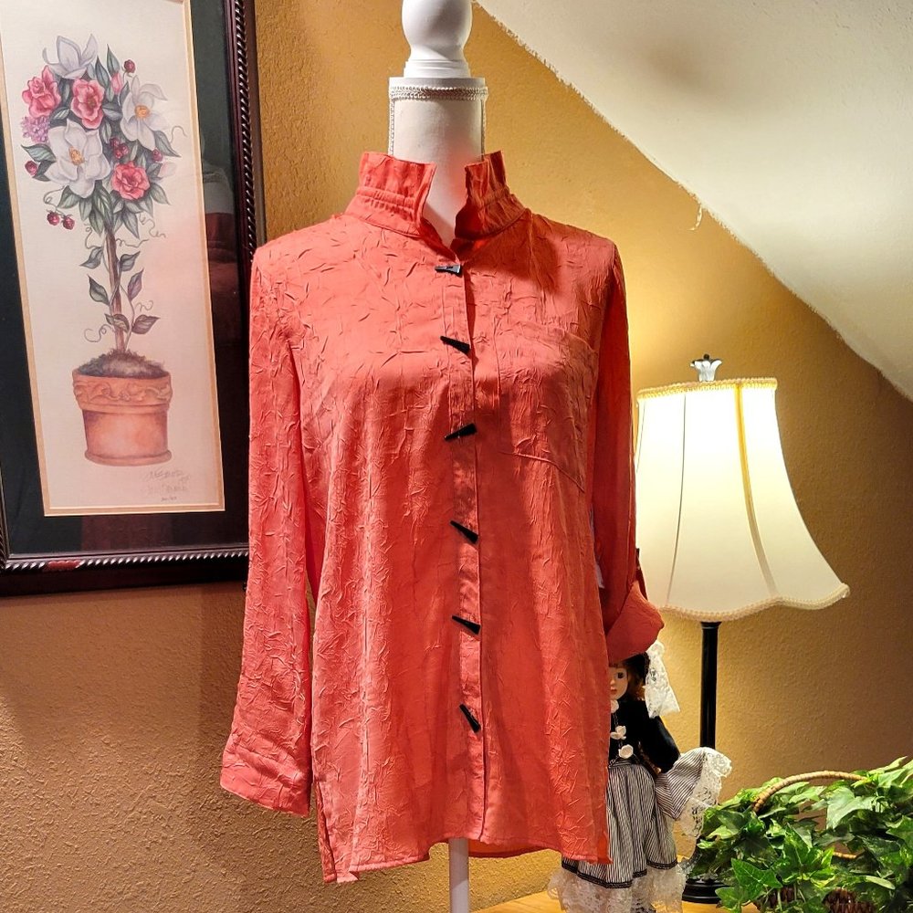 Ali Miles, Small, Coral Ladies Blouse